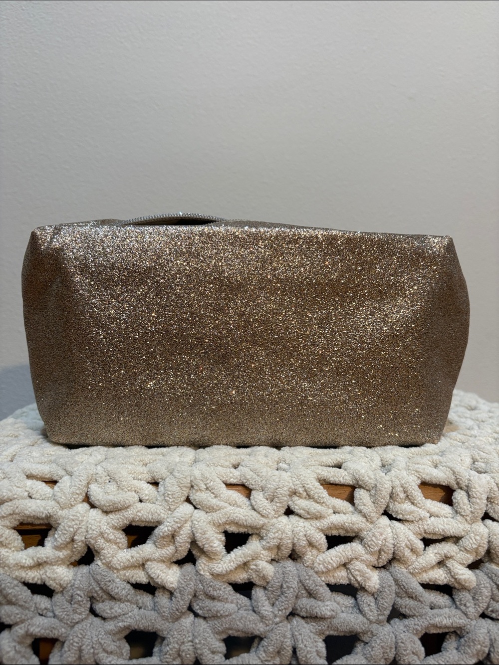Lancome Glitter Zip Cosmetic Pouch - Gold - Picture 12 of 12